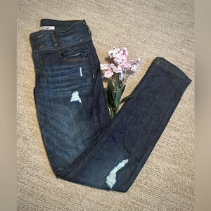 Refuge High Waist Distressed Skinny Jean - Size 0
